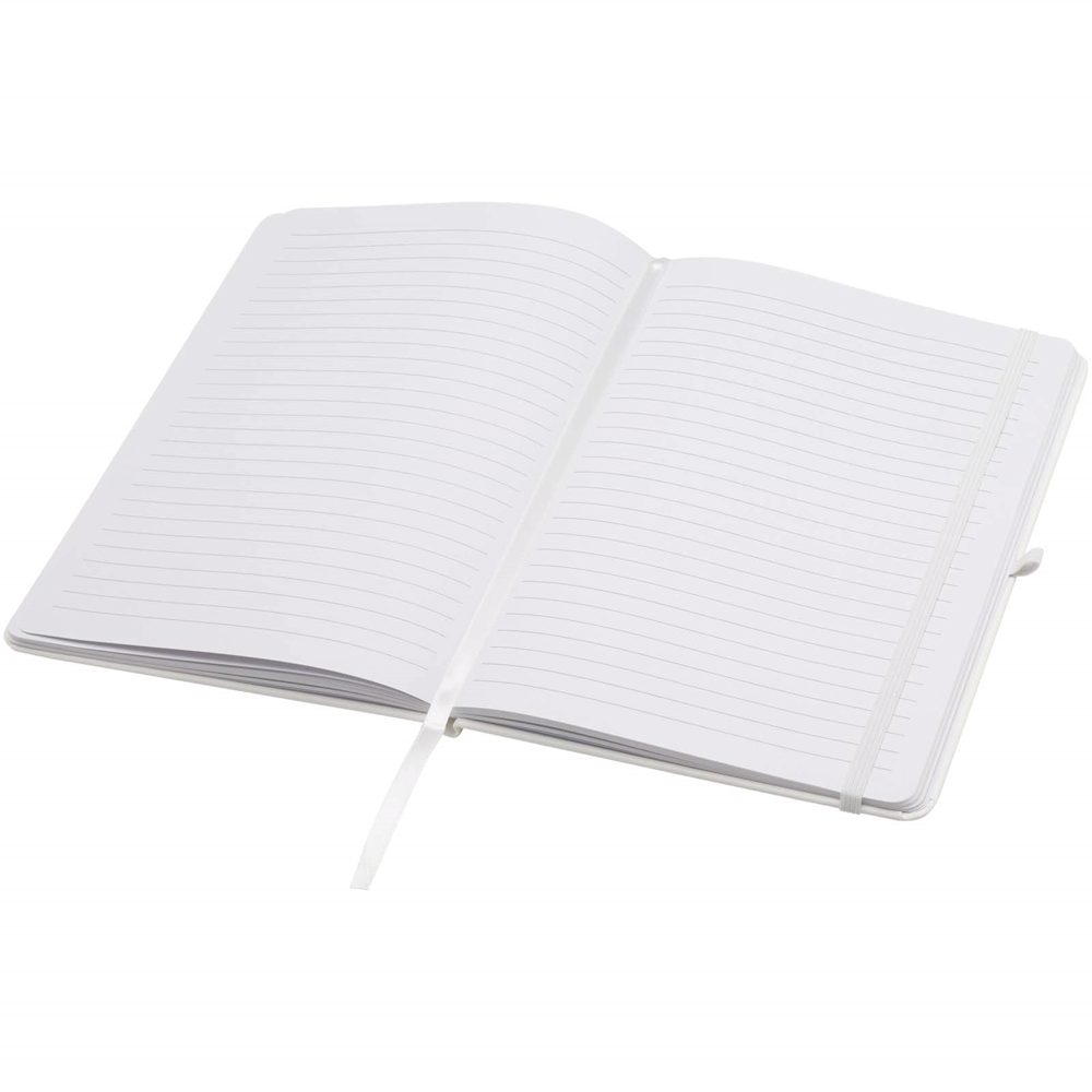 Teak A5 genvunden hardcover notesbog med linjerede sider i farven Hvid
