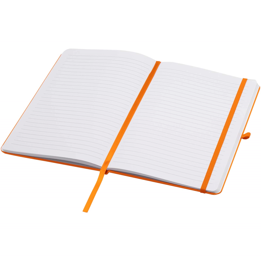 Teak A5 genvunden hardcover notesbog med linjerede sider i farven Orange