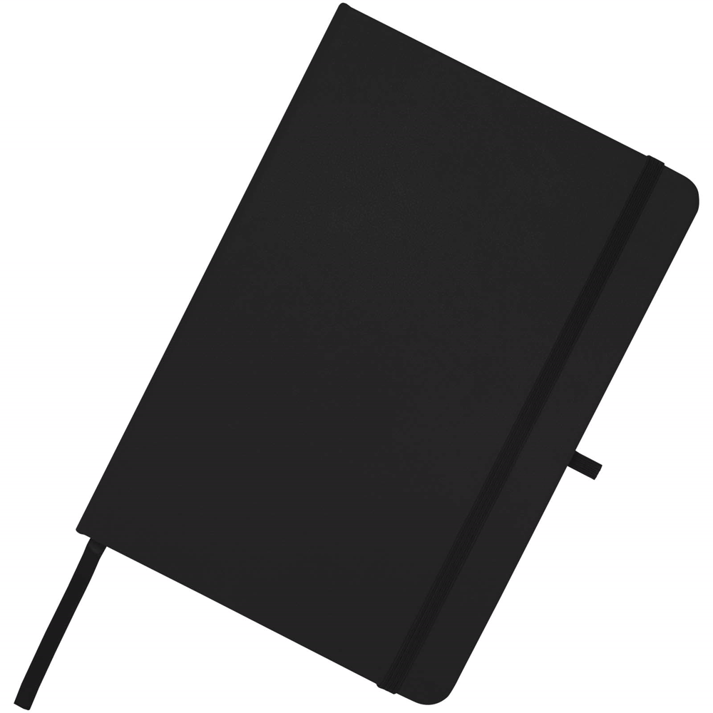 Teak A5 genvunden hardcover notesbog med linjerede sider i farven Ensfarvet sort