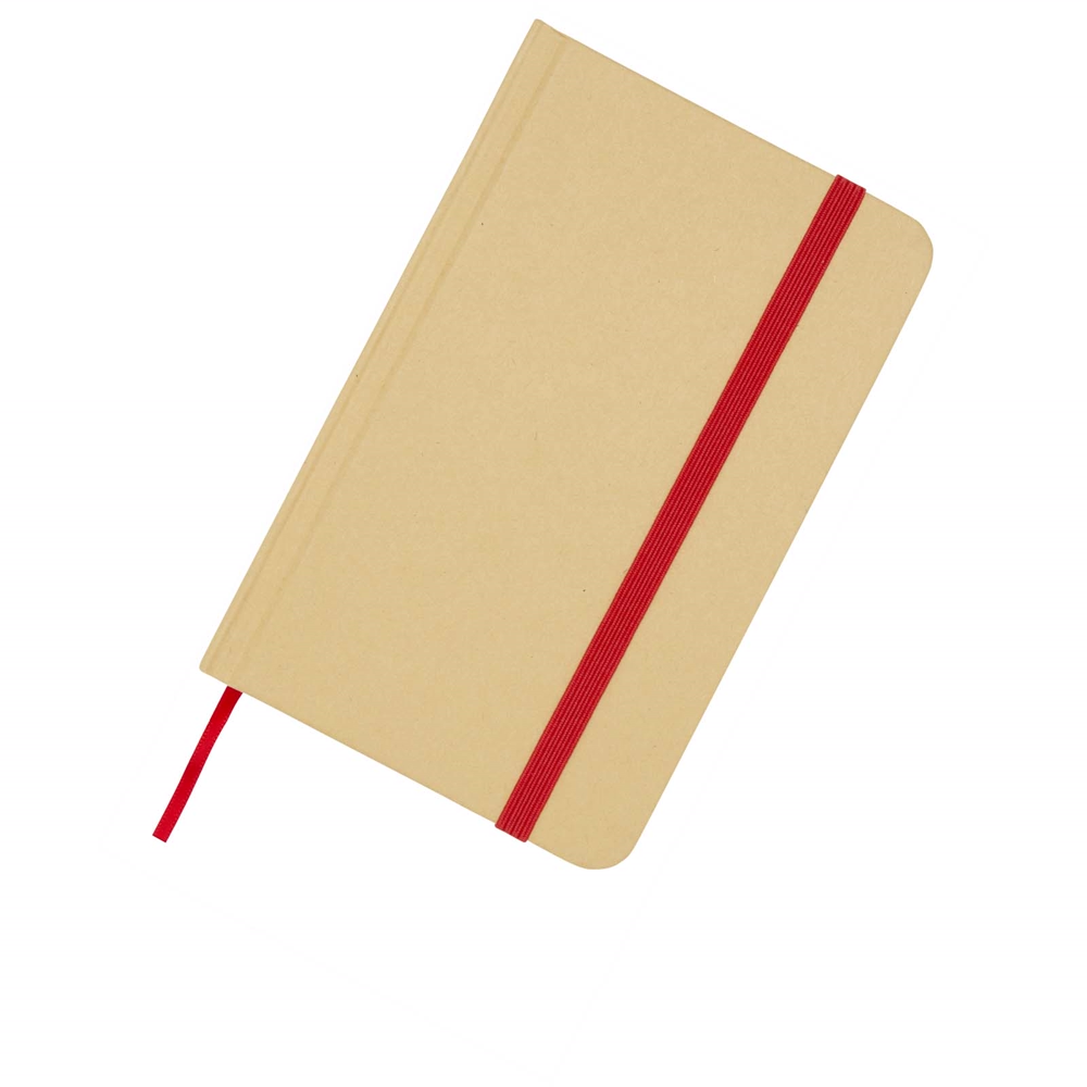 Reed A6 genvunden hardcover notesbog med almindelige sider i farven Rød