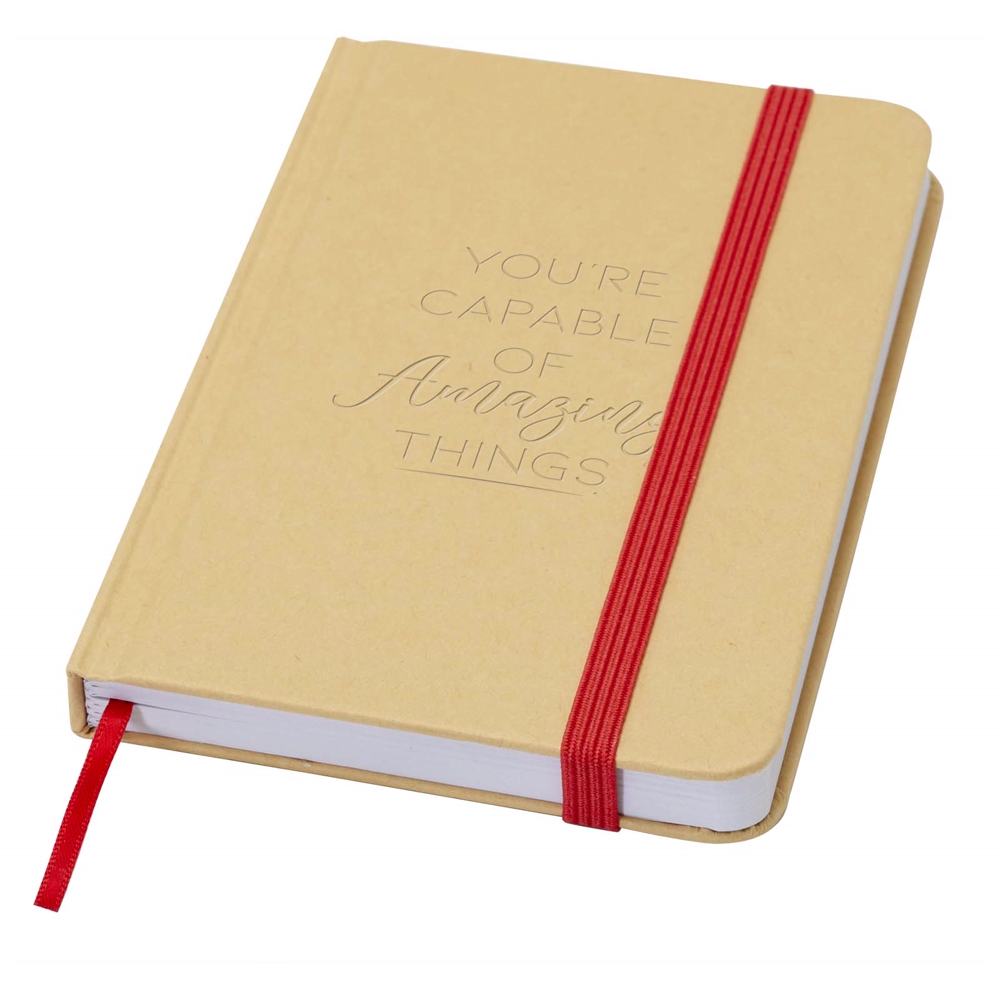 Reed A6 genvunden hardcover notesbog med almindelige sider i farven Rød