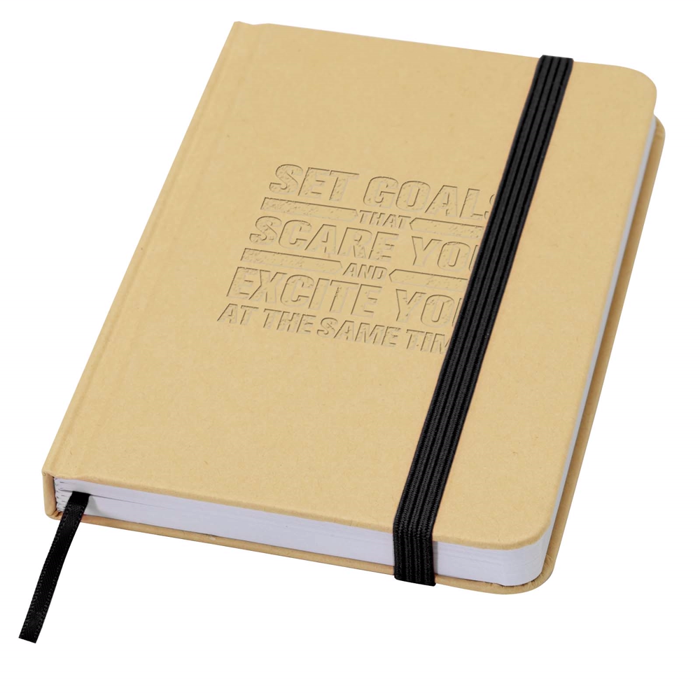 Reed A6 genvunden hardcover notesbog med almindelige sider i farven Ensfarvet sort