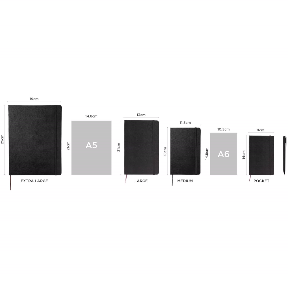 Moleskine Cahier Journal PK - linjeret i farven Ensfarvet sort