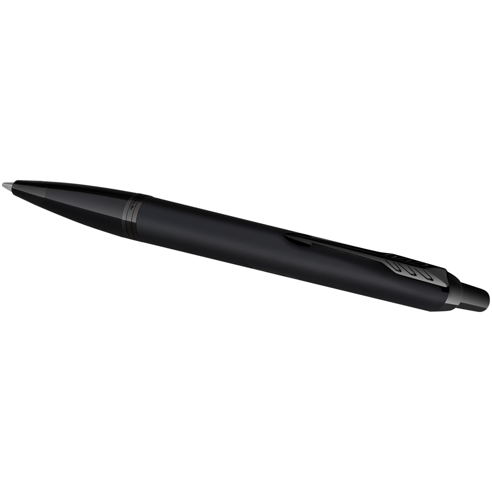 Parker IM farveløs kuglepen og rollerballpen med gaveæske (sort/blå refill) i farven Ensfarvet sort