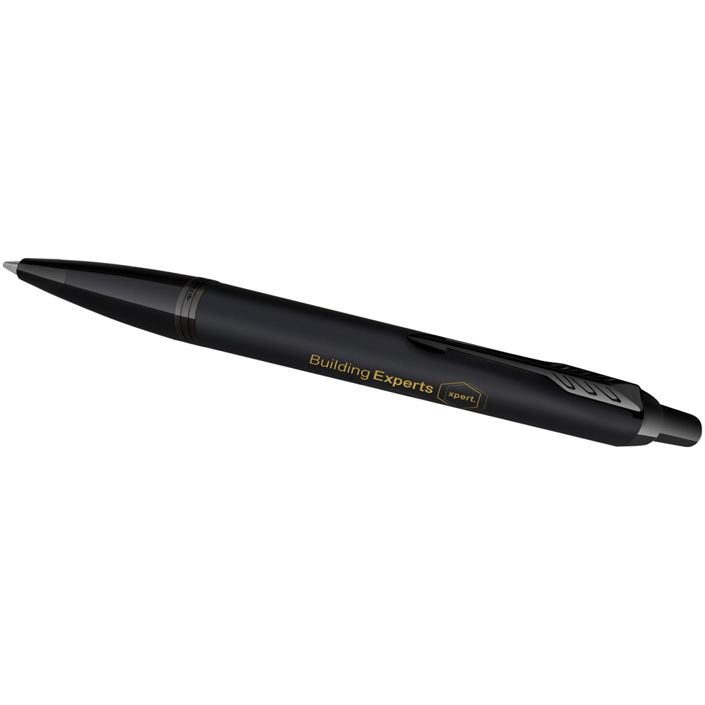 Parker IM farveløs kuglepen og rollerballpen med gaveæske (sort/blå refill) i farven Ensfarvet sort