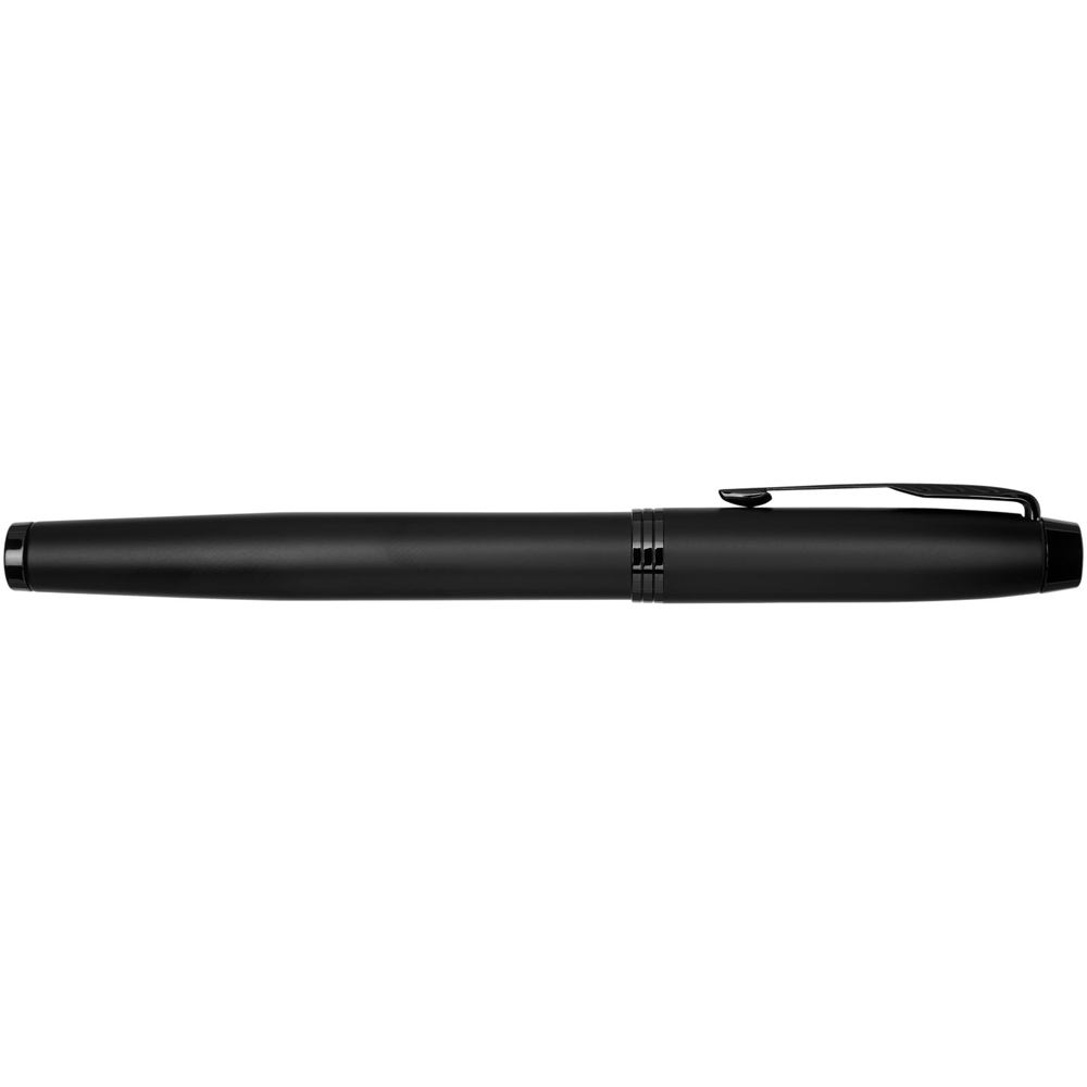 Parker IM farveløs kuglepen og rollerballpen med gaveæske (sort/blå refill) i farven Ensfarvet sort