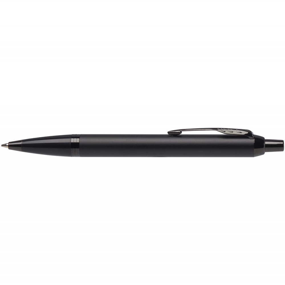 Parker IM farveløs kuglepen og rollerballpen med gaveæske (sort/blå refill) i farven Ensfarvet sort