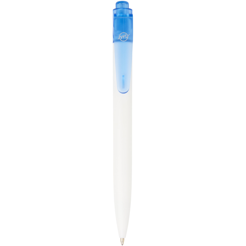 Thalaasa kuglepen i ocean bound plast (sort refill) i farven Transparent blå