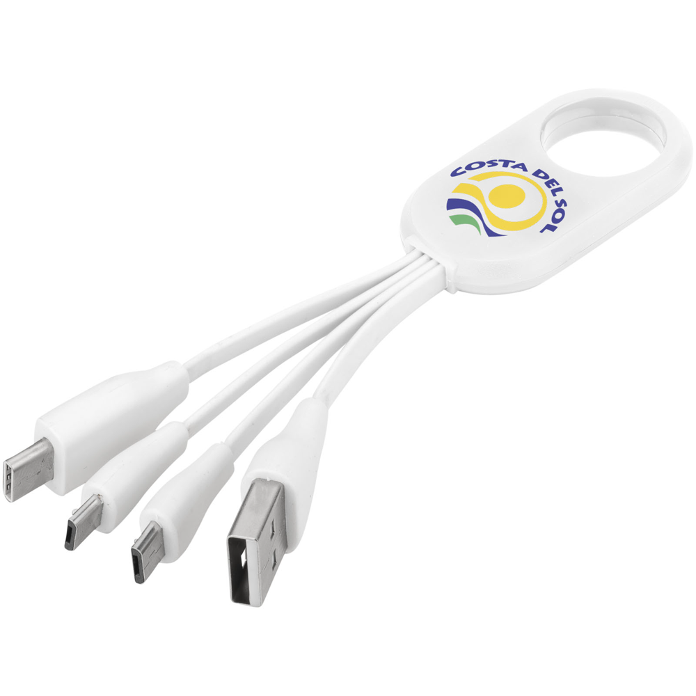 Troup 4-i-1 ladekabel med Type-C i farven Hvid