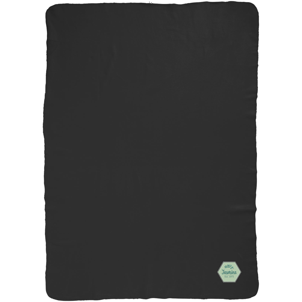 Huggy fleecetæppe med pose 150 x 120 cm i farven Ensfarvet sort
