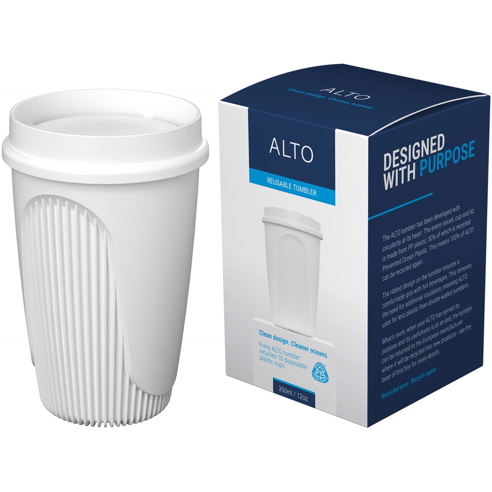 Alto POP 350 ml krus med 360° låg i farven Hvid