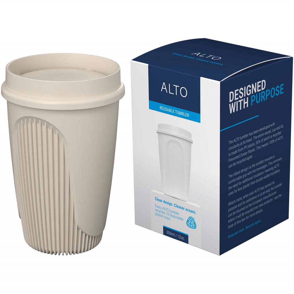 Alto POP 350 ml krus med 360° låg i farven Sandsten