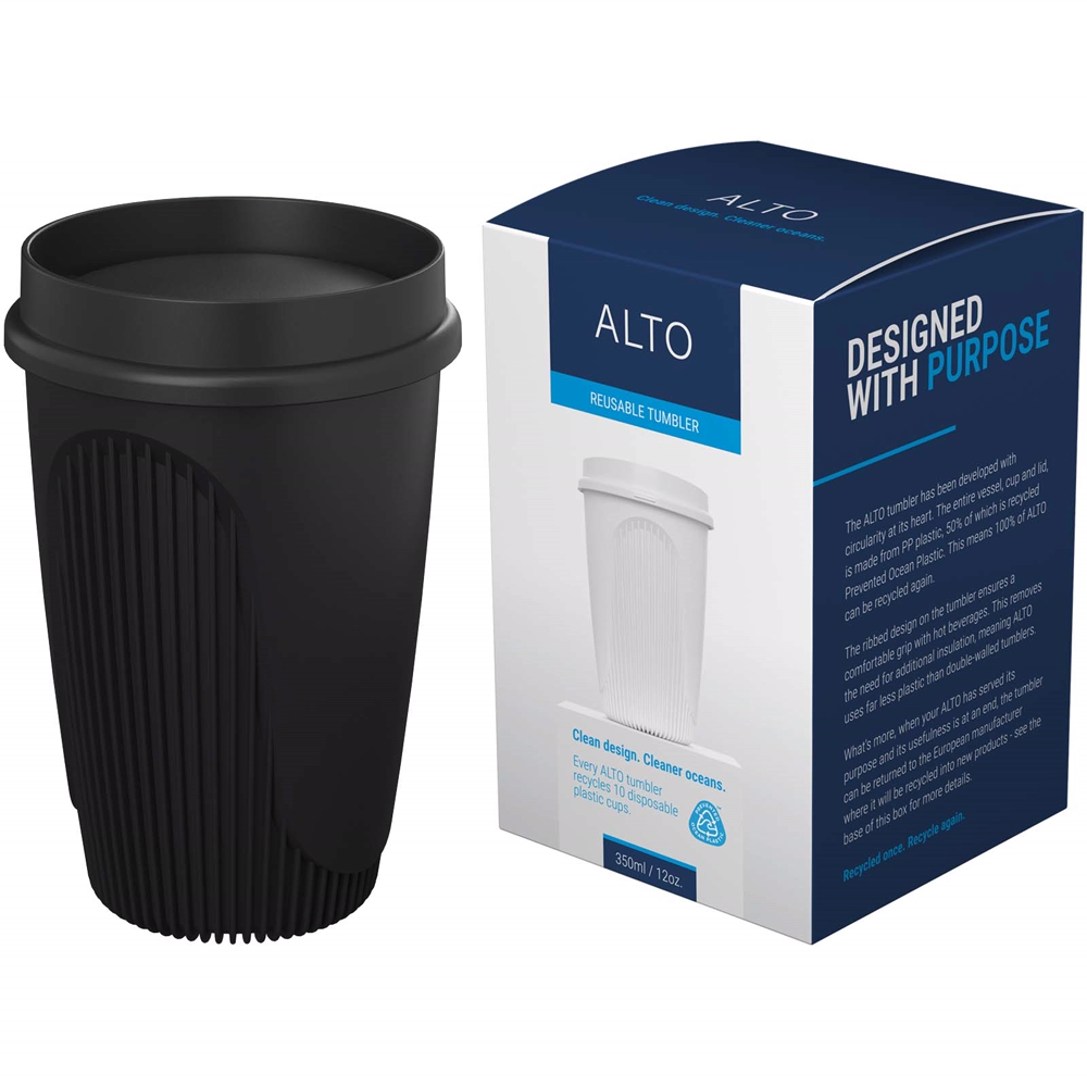Alto POP 350 ml krus med 360° låg i farven Ensfarvet sort