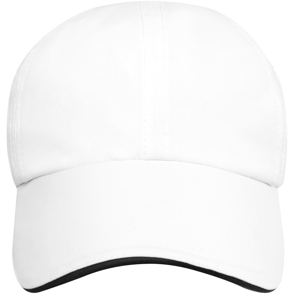 Morion 110 g/m² 6-panels GRS genanvendt cool fit sandwich cap i farven Hvid