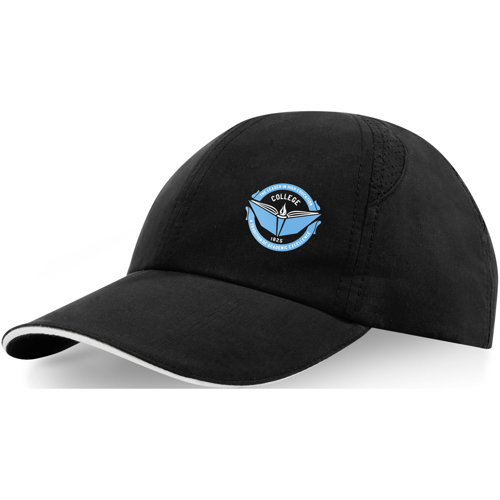 Morion 110 g/m² 6-panels GRS genanvendt cool fit sandwich cap i farven Ensfarvet sort