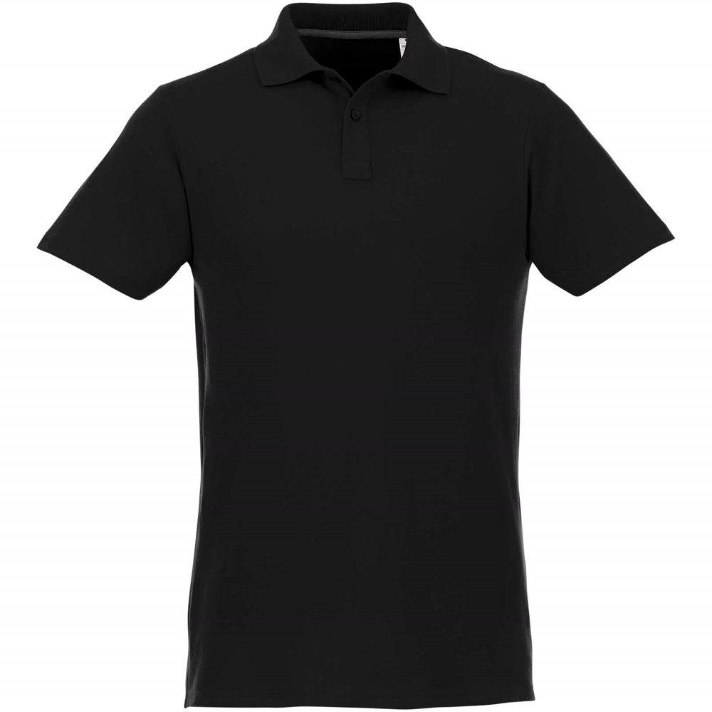 Helios 180 g/m² kortærmet polo til mænd i farven Ensfarvet sort