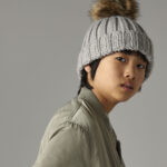 Infant/junior fur pom pom chunky beanie