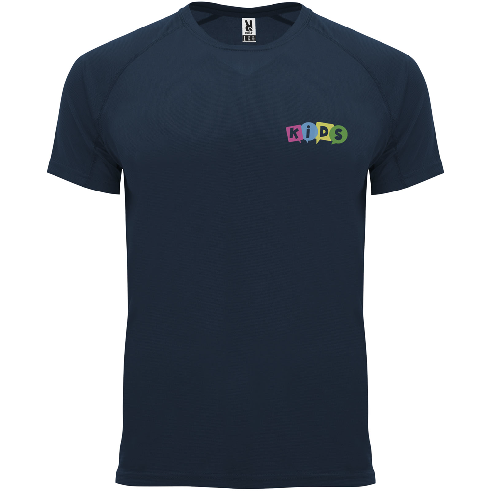 Bahrain 135 g/m² kortærmet sports t-shirt til børn i farven Marineblå