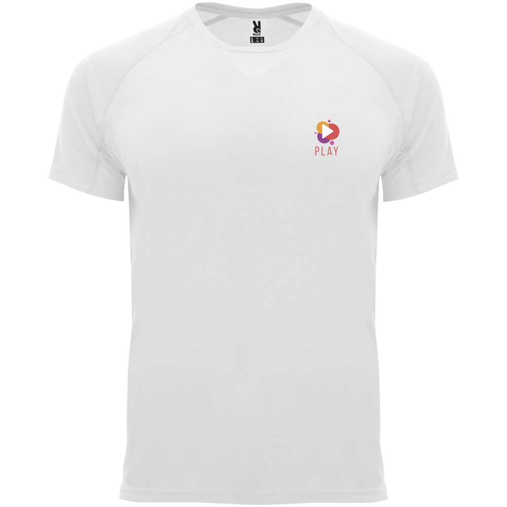 Bahrain 135 g/m² kortærmet sports t-shirt til børn i farven Hvid