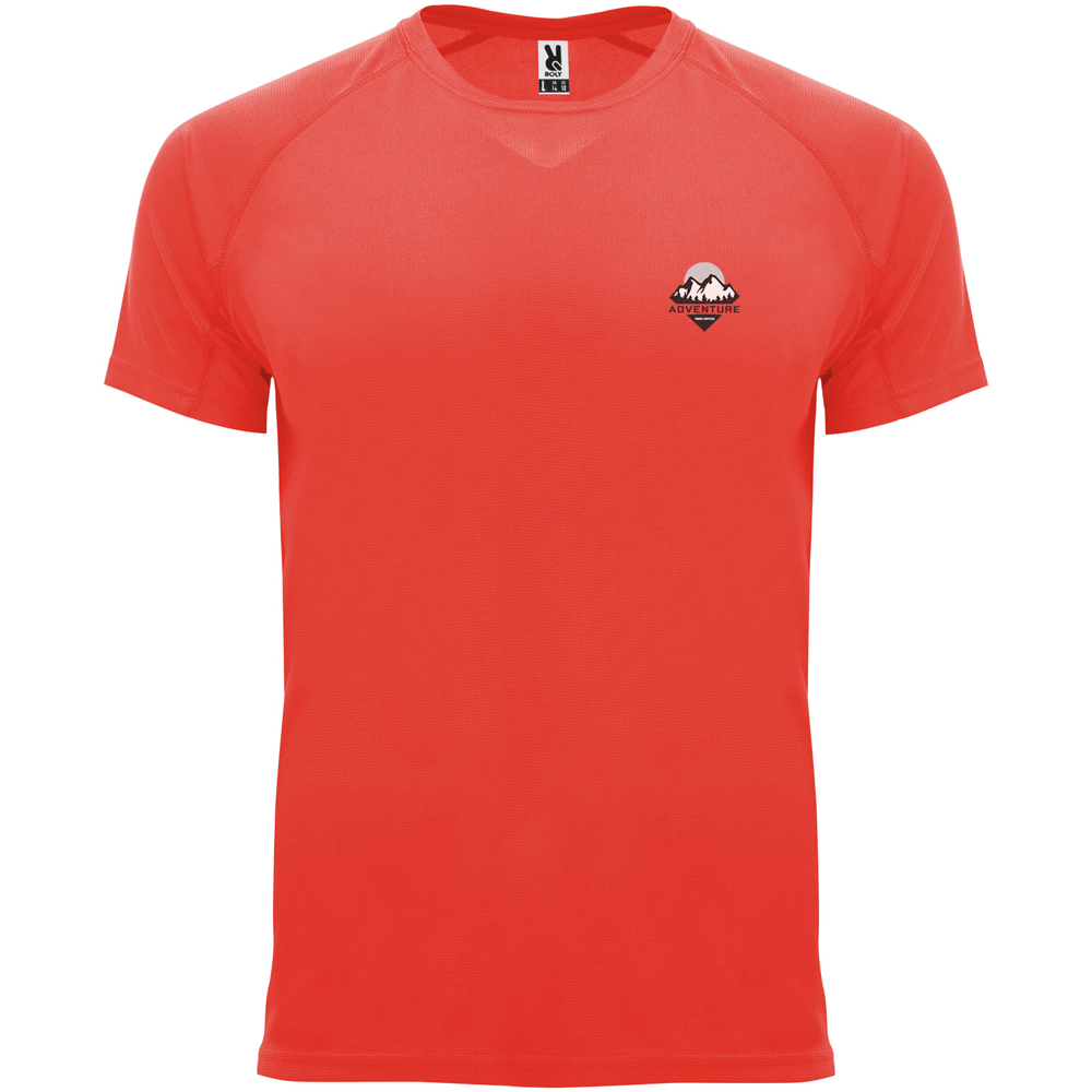 Bahrain 135 g/m² kortærmet sports t-shirt til børn i farven Fluorkoral