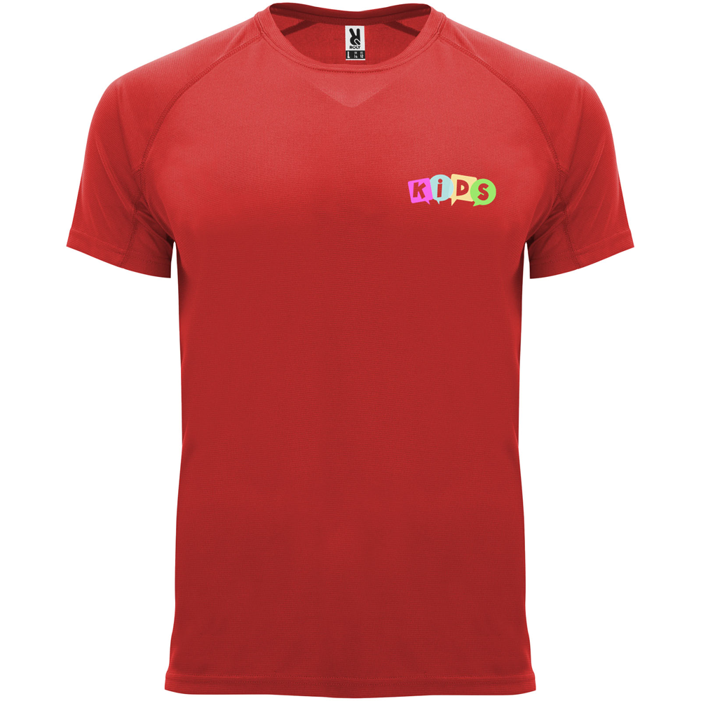 Bahrain 135 g/m² kortærmet sports t-shirt til børn i farven Rød