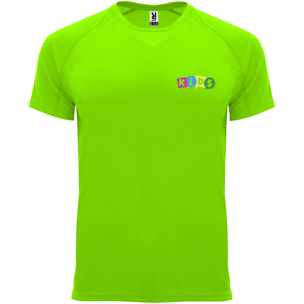 Bahrain 135 g/m² kortærmet sports t-shirt til børn i farven Fluorgrøn