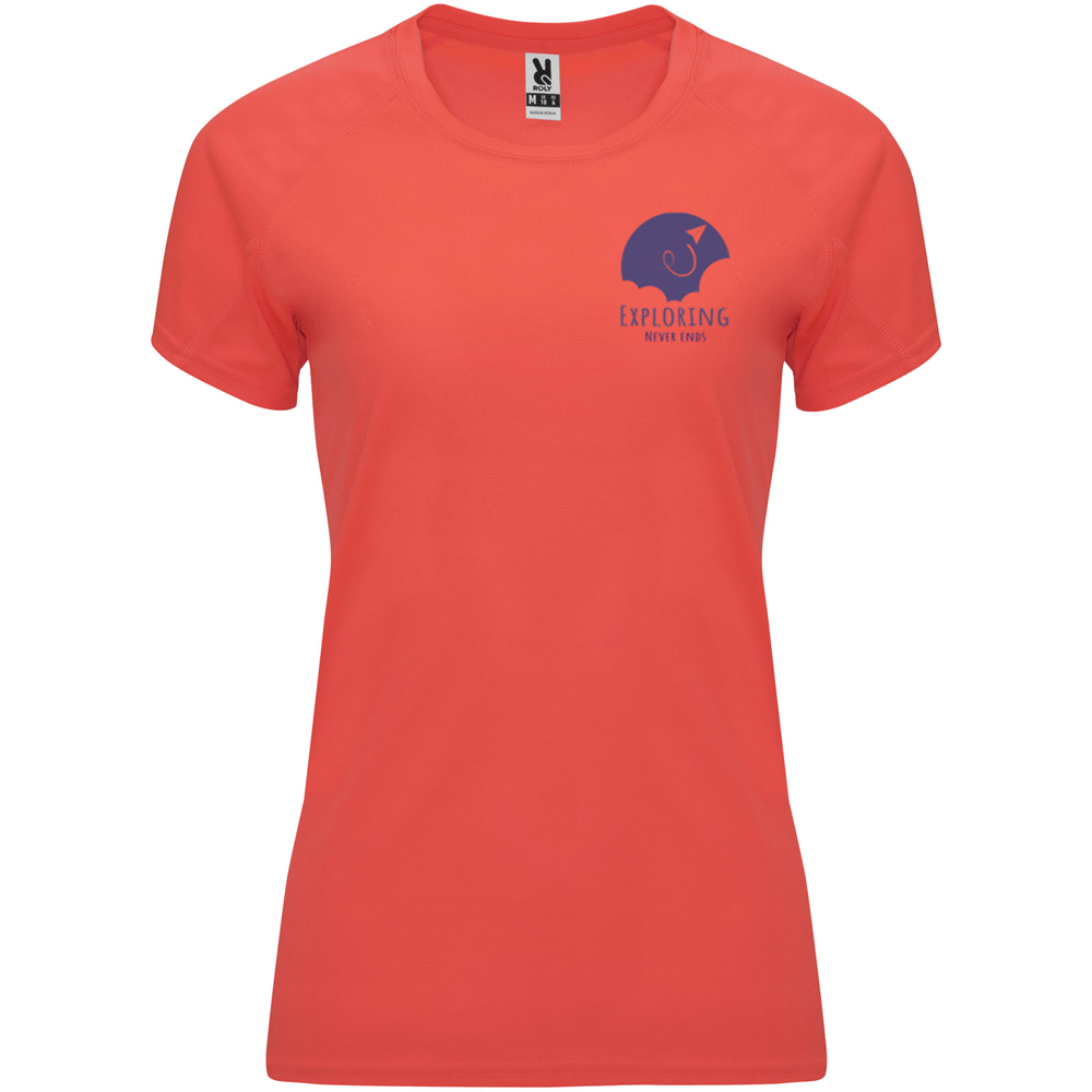 Bahrain 135 g/m² kortærmet sports t-shirt til kvinder i farven Fluorkoral