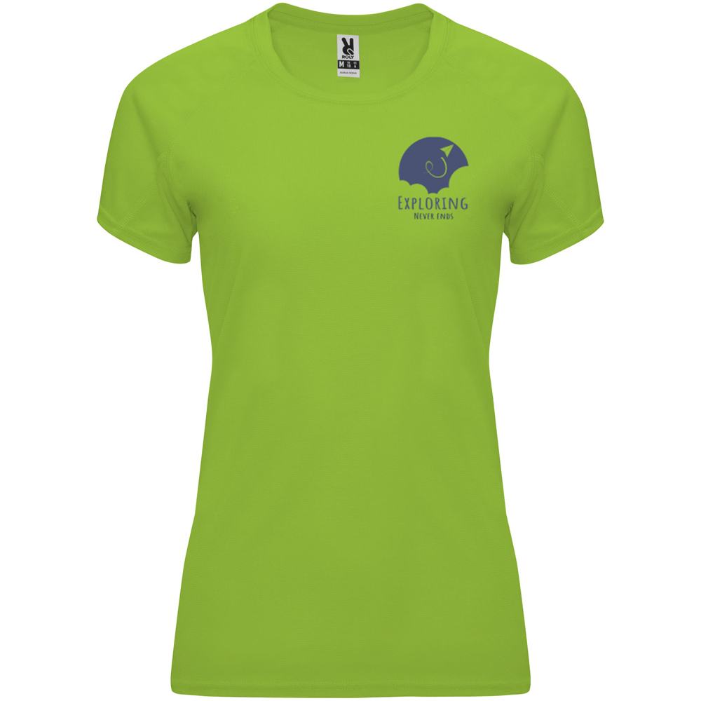 Bahrain 135 g/m² kortærmet sports t-shirt til kvinder i farven Limefarvet