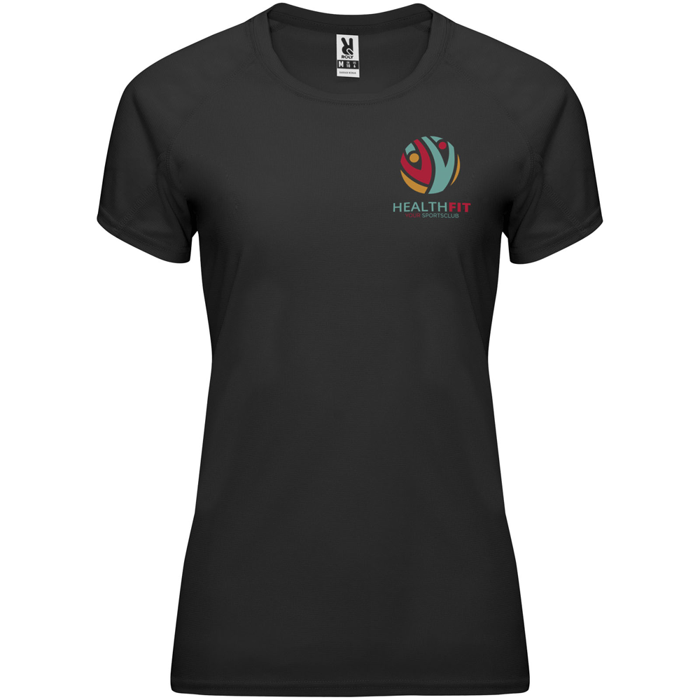 Bahrain 135 g/m² kortærmet sports t-shirt til kvinder i farven Ensfarvet sort
