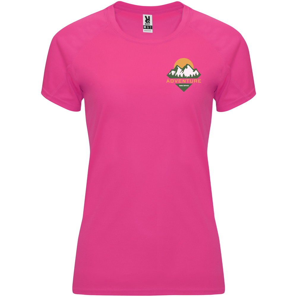 Bahrain 135 g/m² kortærmet sports t-shirt til kvinder i farven Fluor rosa