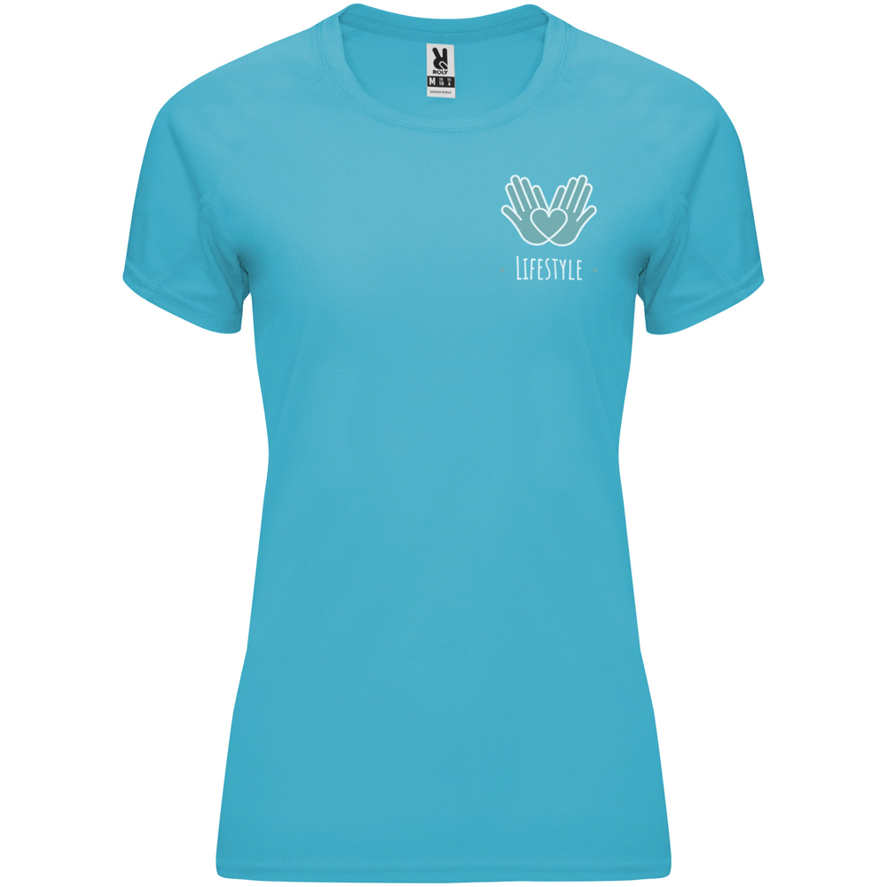 Bahrain 135 g/m² kortærmet sports t-shirt til kvinder i farven Turkis