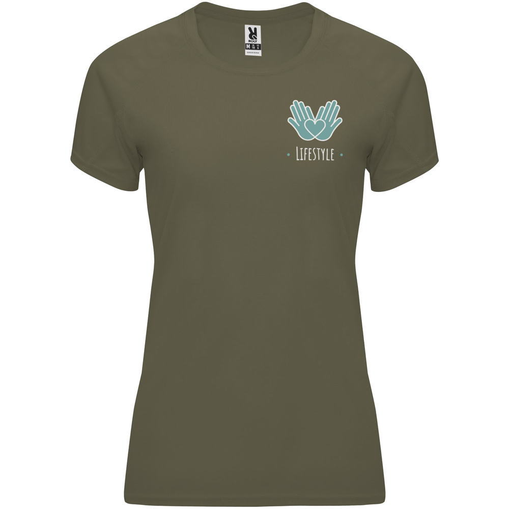 Bahrain 135 g/m² kortærmet sports t-shirt til kvinder i farven Militærgrøn