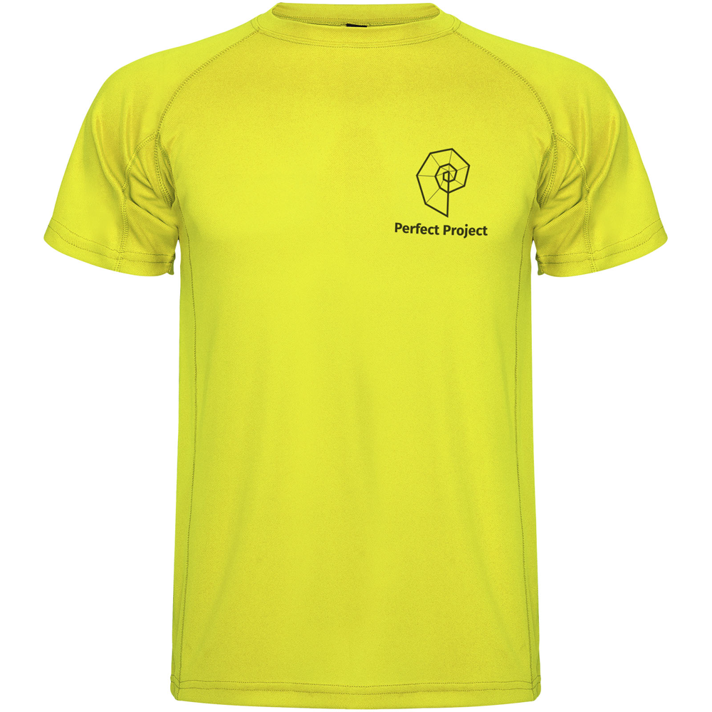 Montecarlo 150 g/m² kortærmet sport t-shirt til mænd i farven Fluorgul