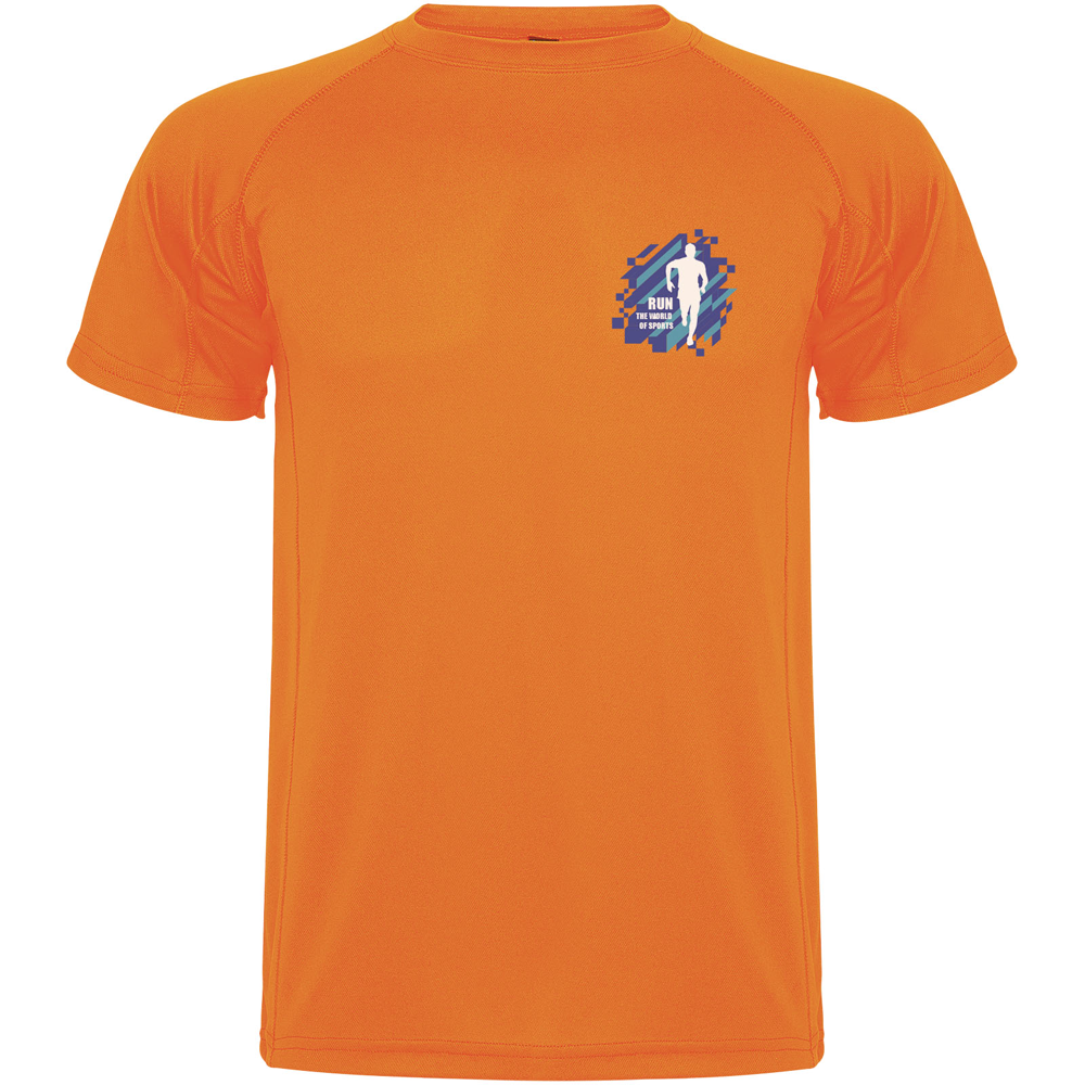 Montecarlo 150 g/m² kortærmet sport t-shirt til mænd i farven Fluor orange