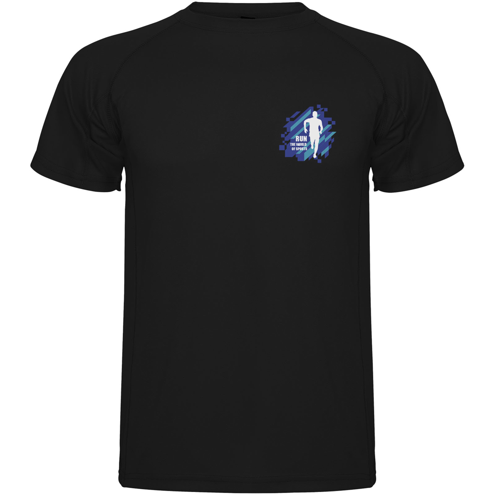 Montecarlo 150 g/m² kortærmet sport t-shirt til mænd i farven Ensfarvet sort