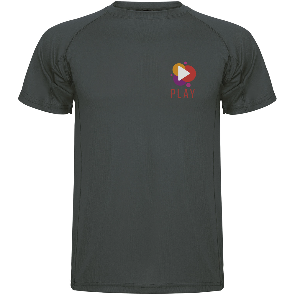 Montecarlo 150 g/m² kortærmet sport t-shirt til mænd i farven Mørk bly
