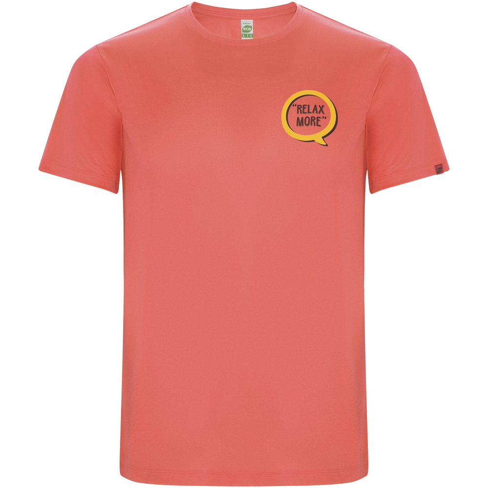 Imola 135 g/m² kortærmet sports t-shirt til mænd i farven Fluorkoral