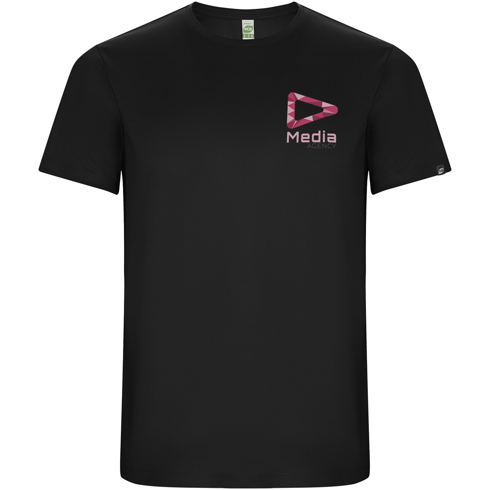 Imola 135 g/m² kortærmet sports t-shirt til mænd i farven Ensfarvet sort