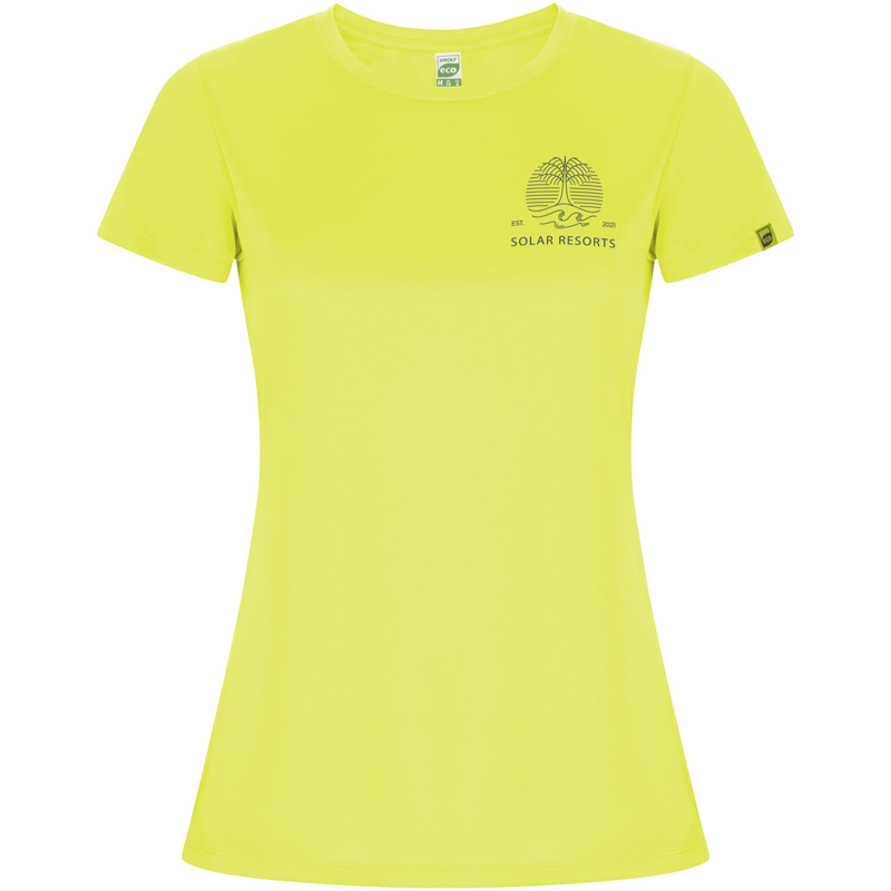 Imola 135 g/m² kortærmet sports t-shirt til kvinder i farven Fluorgul