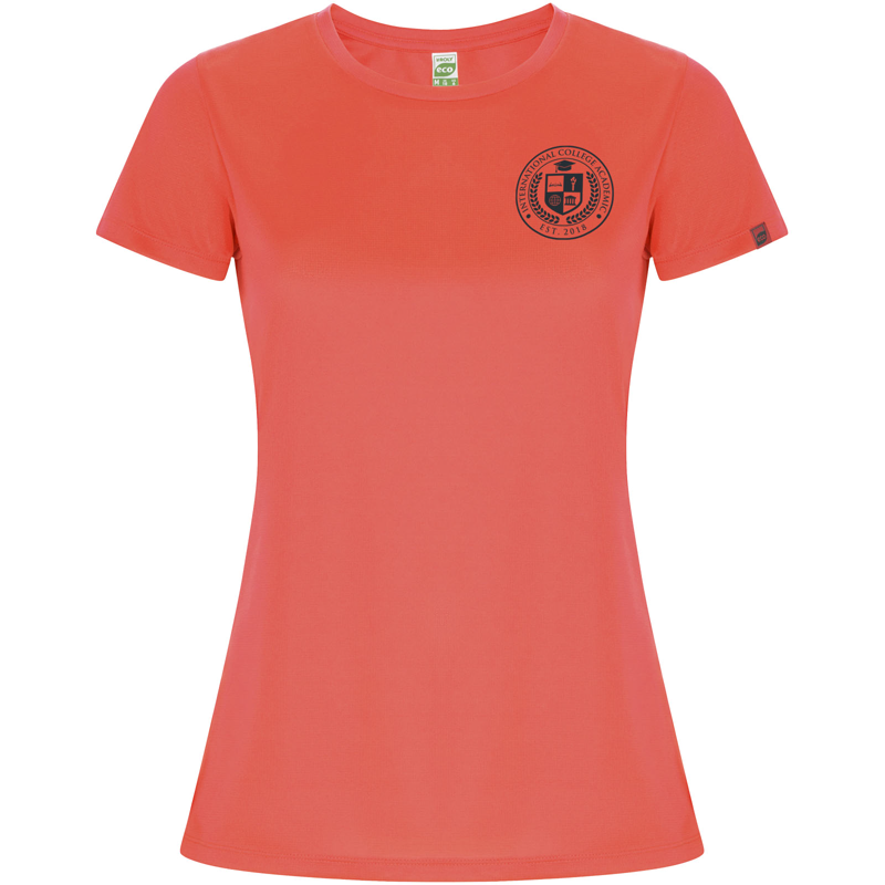 Imola 135 g/m² kortærmet sports t-shirt til kvinder i farven Fluorkoral