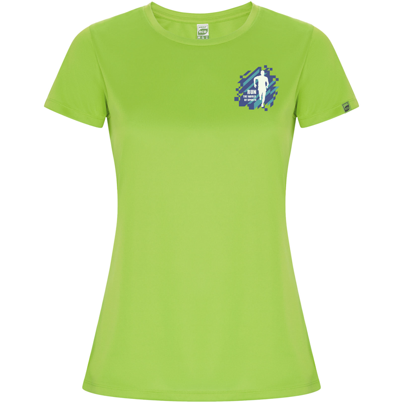 Imola 135 g/m² kortærmet sports t-shirt til kvinder i farven Limefarvet
