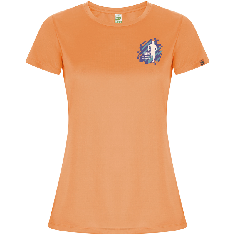 Imola 135 g/m² kortærmet sports t-shirt til kvinder i farven Fluor orange