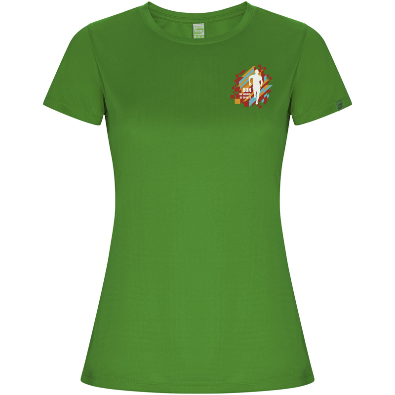 Imola 135 g/m² kortærmet sports t-shirt til kvinder i farven Bregne grøn