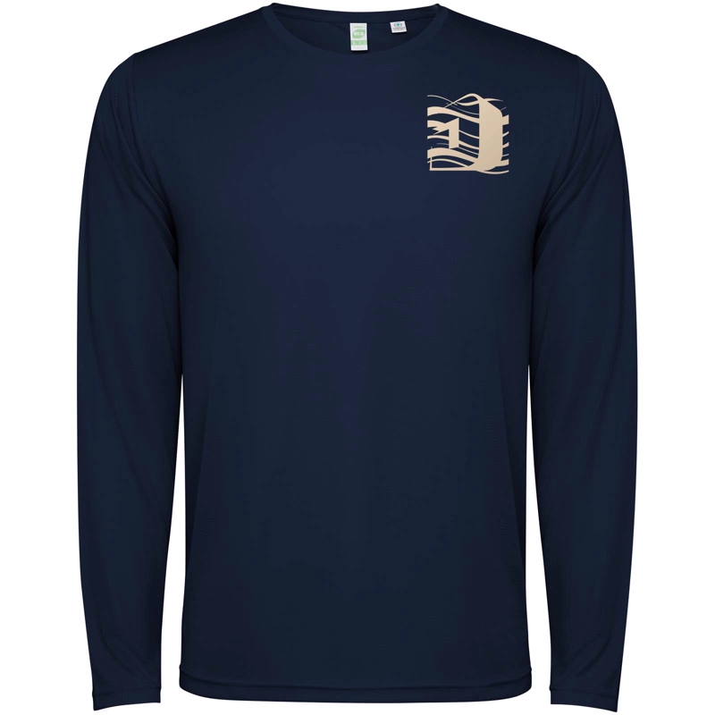 Estoril 125 g/m² langærmet unisex t-shirt i farven Marineblå