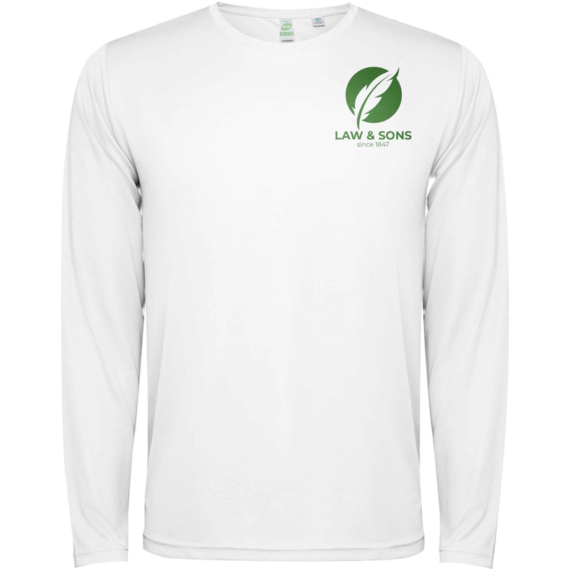Estoril 125 g/m² langærmet unisex t-shirt i farven Hvid