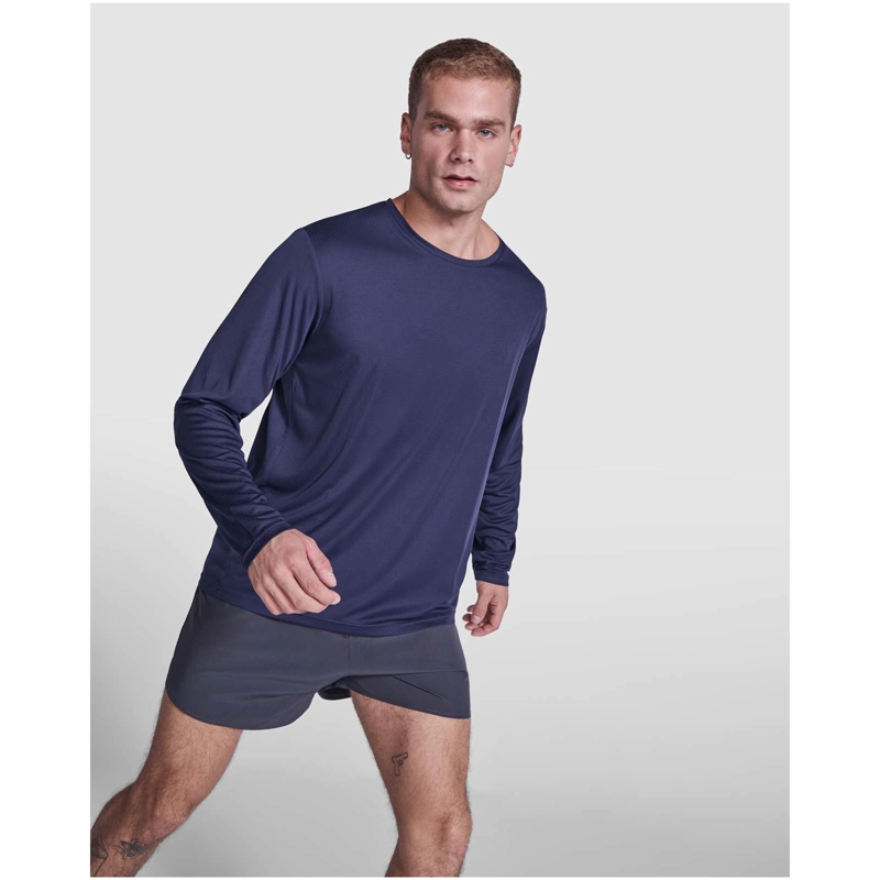 Estoril 125 g/m² langærmet unisex t-shirt i farven Kongeblå