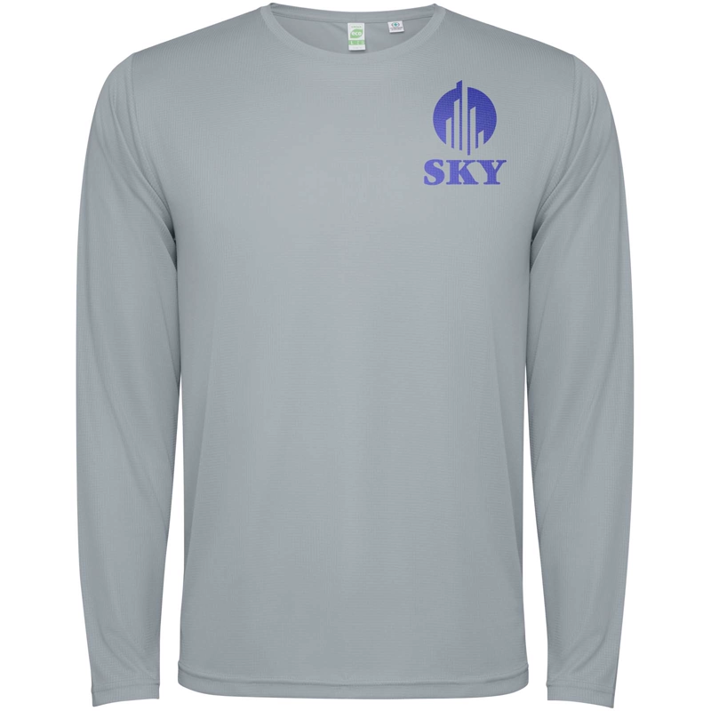 Estoril 125 g/m² langærmet unisex t-shirt i farven Grå