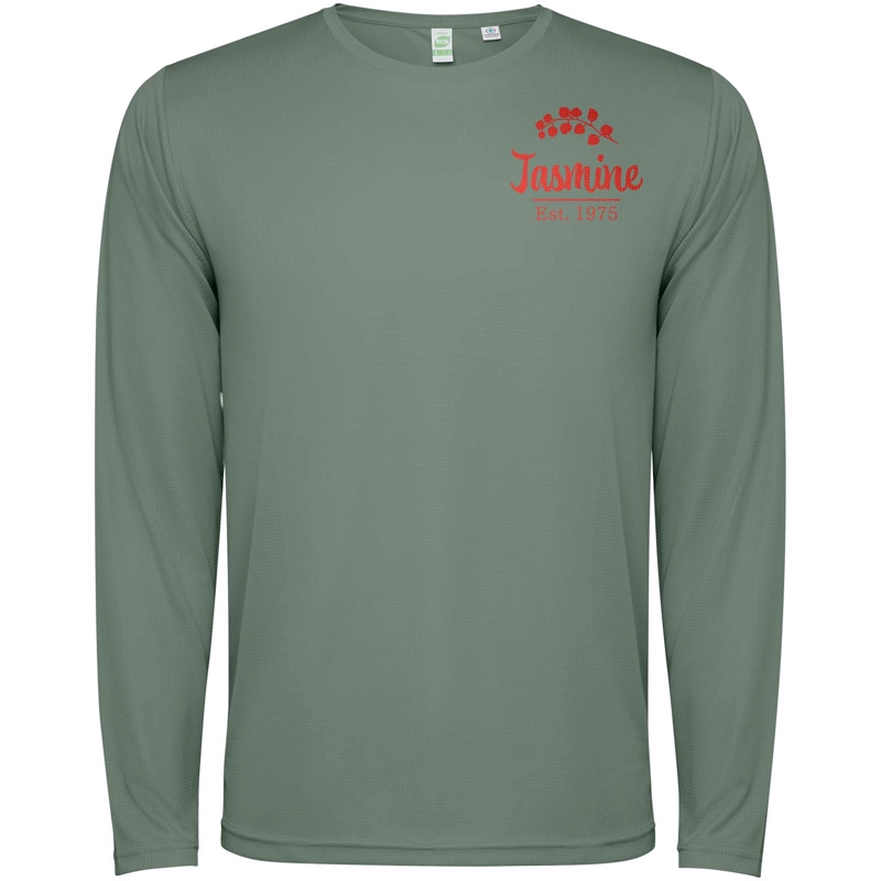 Estoril 125 g/m² langærmet unisex t-shirt i farven Laurbærgrøn