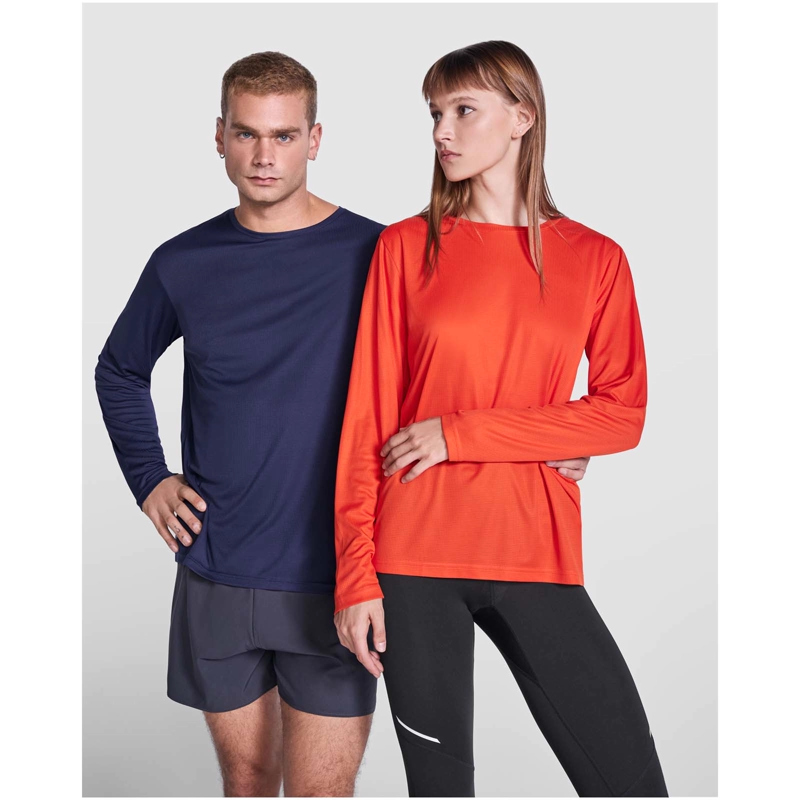 Estoril 125 g/m² langærmet unisex t-shirt i farven Ild orange