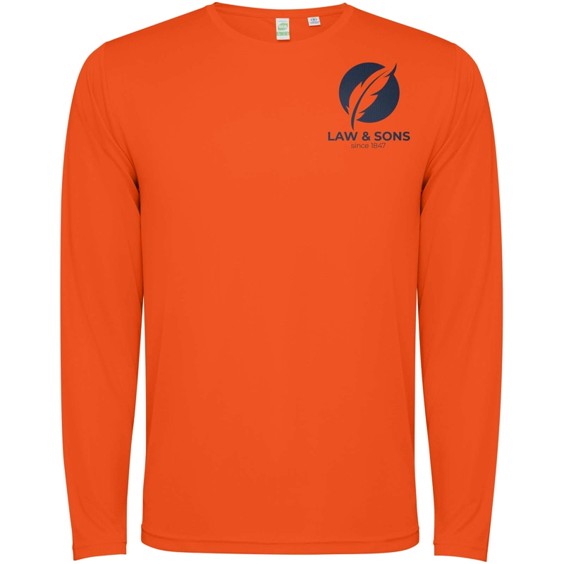 Estoril 125 g/m² langærmet unisex t-shirt i farven Ild orange